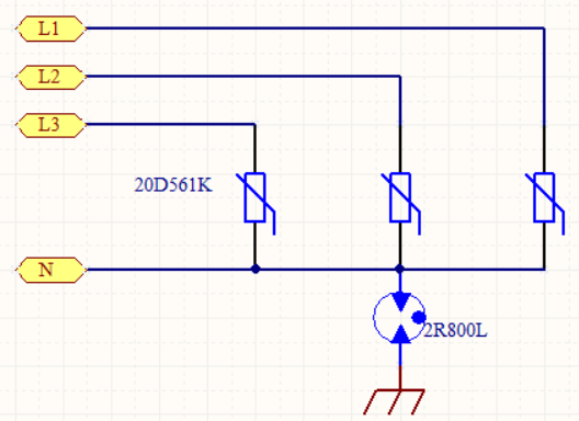 三相電防雷方案（3+1）