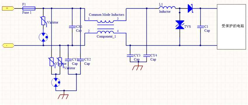 12V以上直流電源防護電路